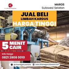 Beli Limbah Kardus Harga Tinggi Sulawesi